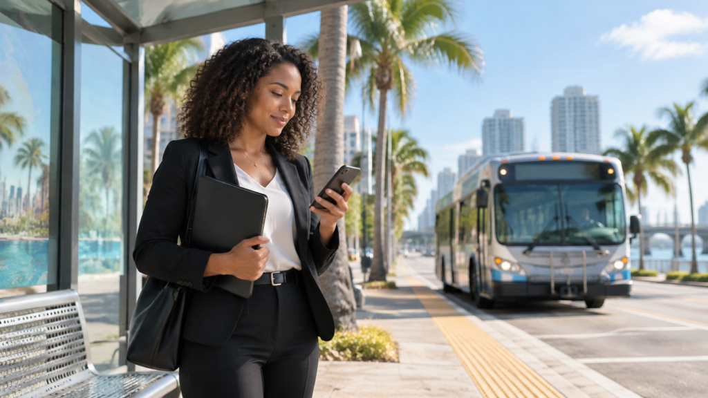 Job hunting without a car at a South Florida bus stop